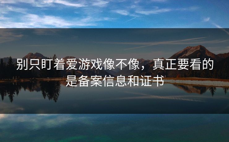 别只盯着爱游戏像不像，真正要看的是备案信息和证书